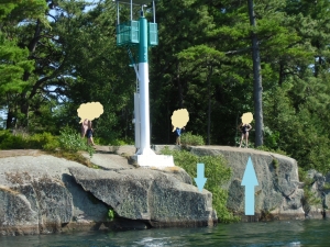 低い岩から飛び込む