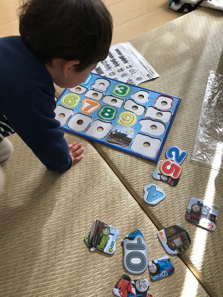 息子とパズル
