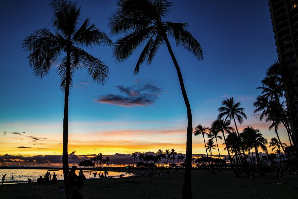 ハワイの夕暮れ