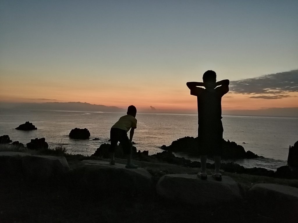 海を見る息子たち